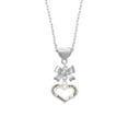 thumbnail image 2 of Delight Jewelry Heart with 3 AB Crystals - Stronger Braver Smarter Silver tone Bow Heart Necklace, 2 of 4