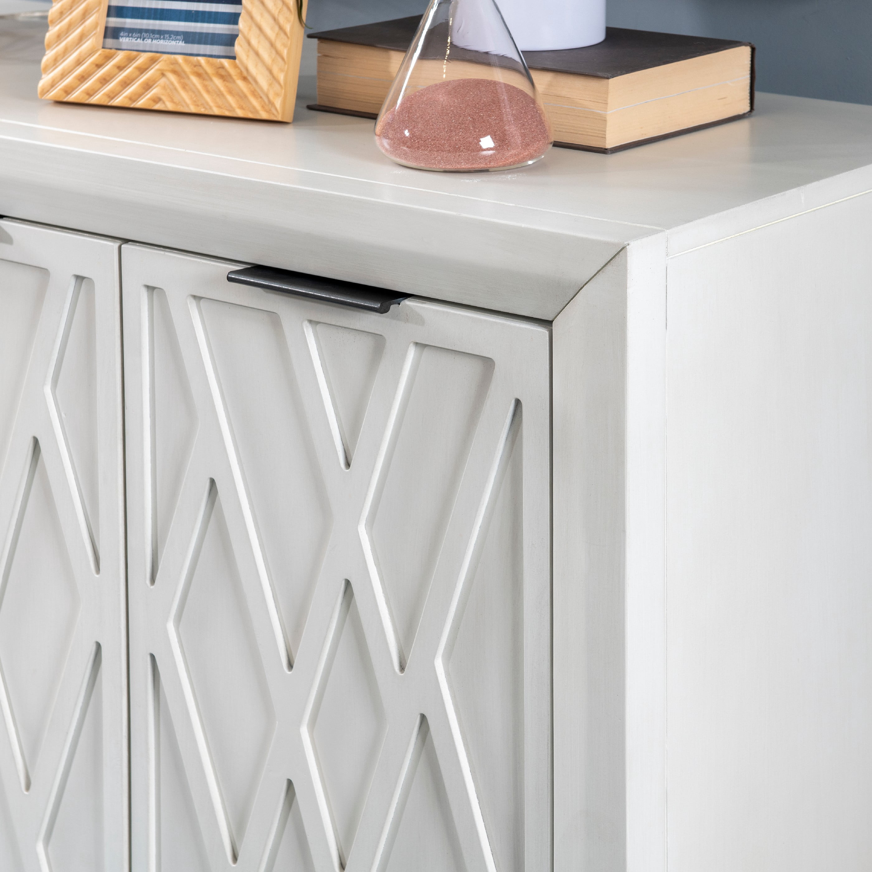 Powell Romona 3-Door Accent Cabinet, Antique White
