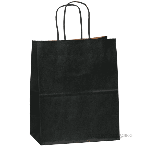 Black Kraft Paper Bags, 8"x4.75"x10.25", 25ct