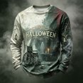 thumbnail image 5 of Havenx Halloween T-Shirt for Men Pumpkin Print Waffle-Knit Shirts Long Sleeve Crew Neck Tshirts Spooky Scary Fashion Funny Lightweight Casual Tee Tops,Gray XL, 5 of 5