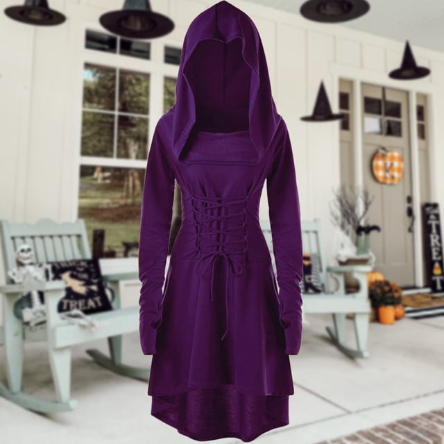 Vestido de bata de Halloween para mujer ropa de Cosplay de fiesta para adultos con dobladillo asimétrico ajustado