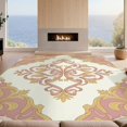 thumbnail image 2 of Design&I 2'x3' Ultra Soft Door Mat, Circle Seats Showcasing Refined Centerpiece Pink Shaped None Fluffy Washable Easy Care Indoor rug for Bedside Entryway, 2 of 7