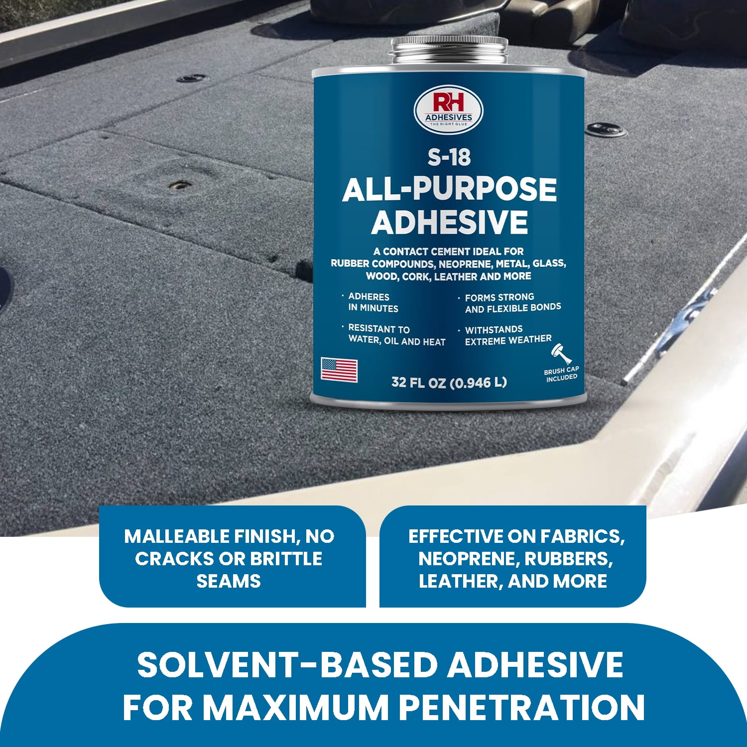 S-18 All-Purpose Adhesive, 32 oz. can - RH Adhesives