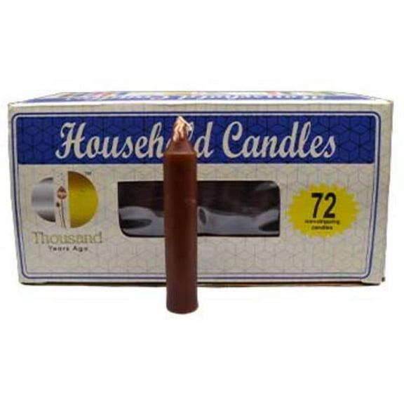 AzureGreen C72BR 4 in. Household Candles - Brown - Set of 72