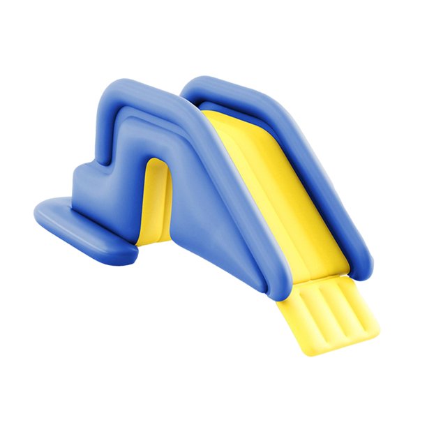 Tobogán acuático inflable para niños, accesorio profesional de PVC, práctico con pie. Azul oscuro