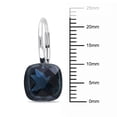 thumbnail image 5 of Everly Women's 10 1/2ct TGW Cushion-Cut London Blue Topaz 14k White Gold Leverback Earrings, 5 of 7