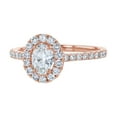 thumbnail image 3 of 14K Rose Gold 1 cttw. Certified Diamonds Oval-cut Halo Engagement Ring by Hollywood Hills Jewelers, 3 of 6