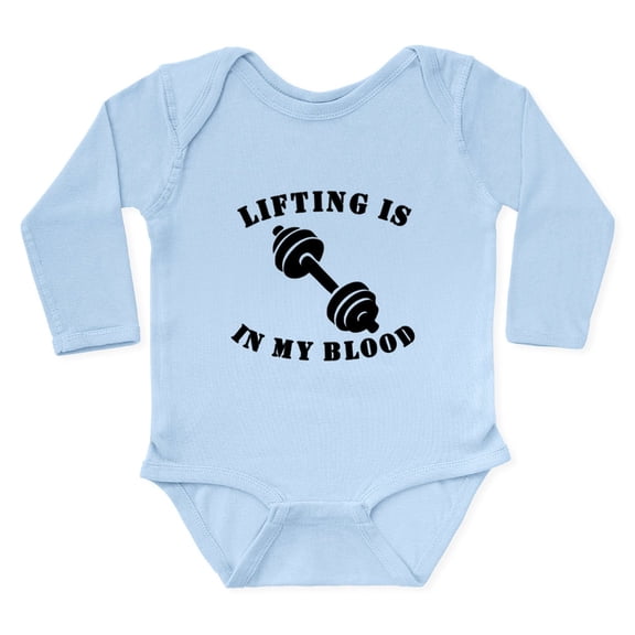 CafePress - Lifting Is In My Blood Body Suit - Long Sleeve Cotton Baby Bodysuit