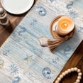 thumbnail image 3 of Beige Starfish Coastal Table Runner 108 Inches, Blue Beach Nautical Coral Shell Vintage Bed Runner Dresser Scarves Tabletop for Indoor Outdoor Parties/Ceremony/Banquet, 13"x 108", 3 of 9