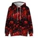 thumbnail image 3 of Men's Loose Flowers Printed Hooded Sweatshirt Men's Casual Fashion Sports SweatshirtL, 3 of 4