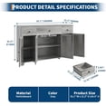 thumbnail image 1 of QinaQin Buffet Bahut de 55 Pouces avec Rangement, Minimaliste, Gris, 1 of 7
