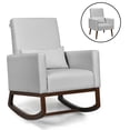 thumbnail image 2 of Gymax 2-in-1 Upholstered Rocking Chair Fabric Nursery Armchair with Pillow Light Grey, 2 of 10