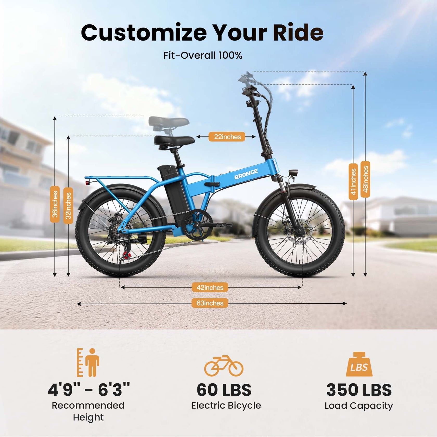 Folding Electric Bikes for Adults 1000W Peak Motor up to 70 Miles Range 28 mph Max Speed 20" x 3.0" Fat Tire Foldable Ebikes 48V 13.5AH Removable Battery 7-Speed E-Mountain Bikes, UL2849 by SGS