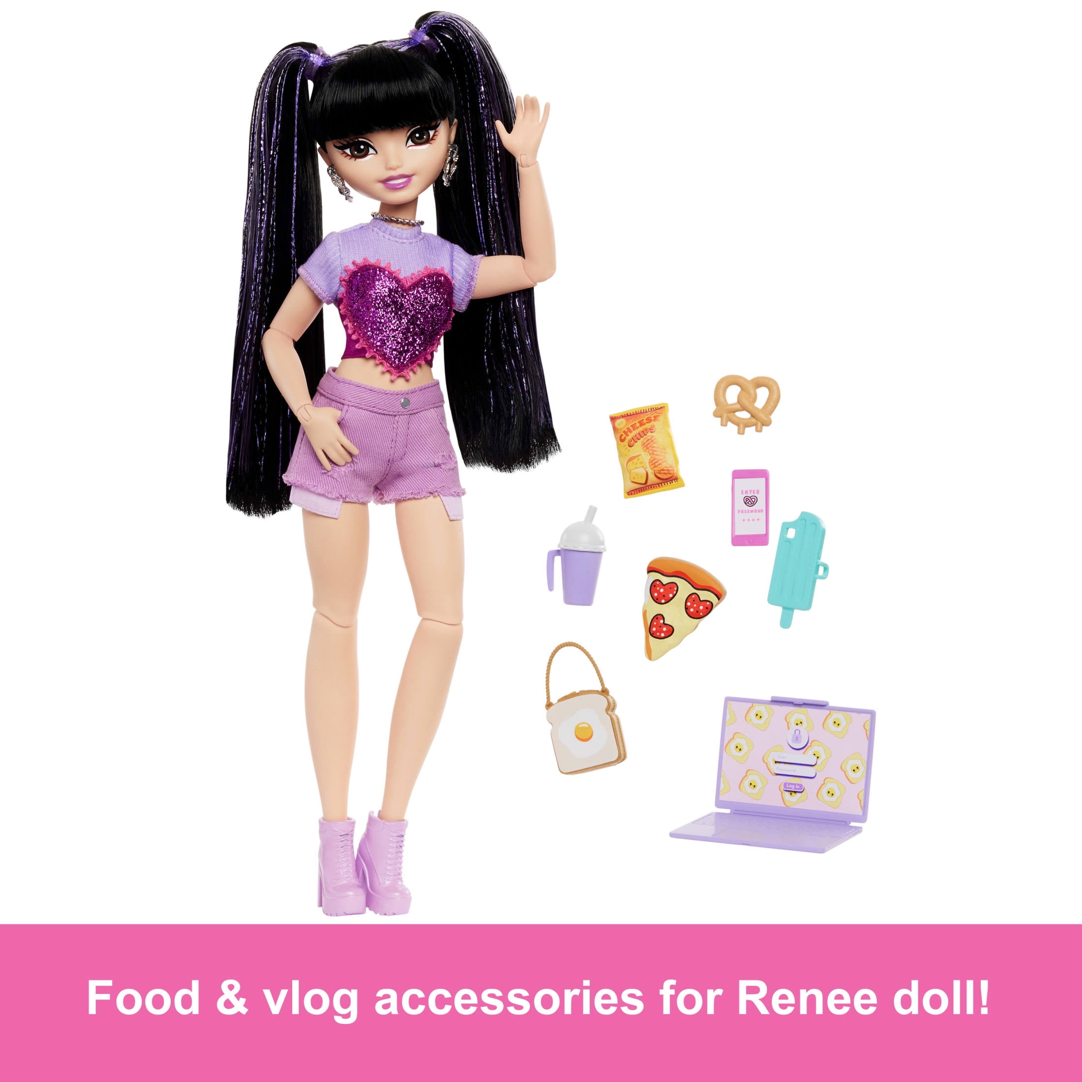 Barbie Dream Besties Playset with Renee Fashion Doll, Long Black Hair & 11 Food Themed Accessories  (图5) Barbie Dream Besties Playset with Renee Fashion Doll, Long Black Hair & 11 Food Themed Accessories  (图5)