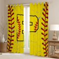 thumbnail image 2 of Manfei Letter P Monogrammed Black Out Curtains,Baseball Game Curtains Pack of 2 (42x63 Each),Yellow Red Bedroom Curtains For Boy,Microfiber Room Decorative, 2 of 6