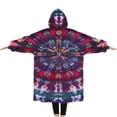 thumbnail image 2 of Oversized Wearable Blanket Hoodie,Colorful Tie Dye Pattern Sherpa Blanket Hoodie with Super Pockets,Super Warm Fuzzy Pullover for Women & Men, 2 of 6