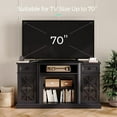 LINSY HOME Modern Farmhouse TV Stand for TVs up to 70",Black