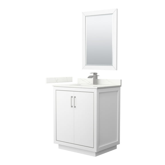 Wyndham Collection Wcf111130s-Qtz-Unsm24 Icon 30" Free Standing Single Basin Vanity Set -