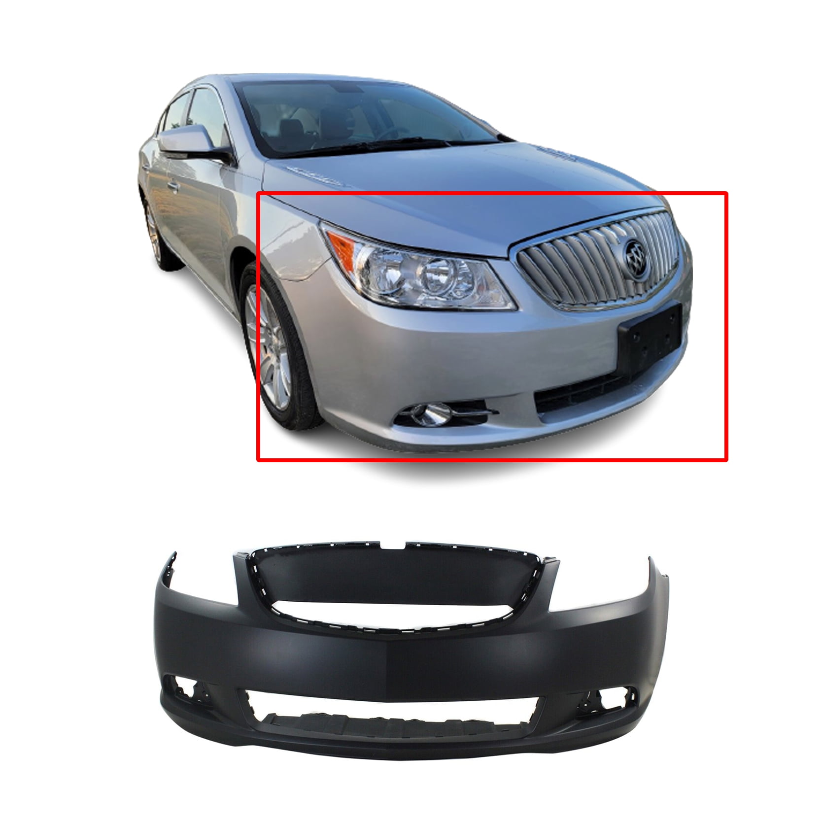 Front Bumper Cover For 20102013 Buick LaCrosse Primed GM1000911