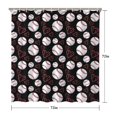 thumbnail image 5 of Black Baseballs and Hearts Pattern Shower Curtain 72"x72" ,Bathroom Decorative Shower Curtains Set with 12 Hooks,Modern Waterproof Washable Shower Curtain, 5 of 6