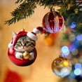 thumbnail image 4 of 2Pcs 2D Acrylic Funny Cat Christmas Tree Ornament Cat Acrylic Ornament Acrylic Double Printing Funny Christmas Pendant Christmas White Elephant Gift 2D Fun Pendant Hangs, 4 of 7