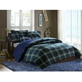 thumbnail image 4 of Mizone Brody Ensemble de Douillette en Microfibre Imprimée 4 Pcs, Grand Lit/Grand, Bleu, 4 of 4