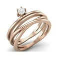 thumbnail image 2 of 0.20 Carat Moissanite Diamond E Color VS1 Clarity Brilliant Cut 925 Sterling Silver Rose Vermeil Twisted Women Mother's Day Gift Ring, 2 of 3