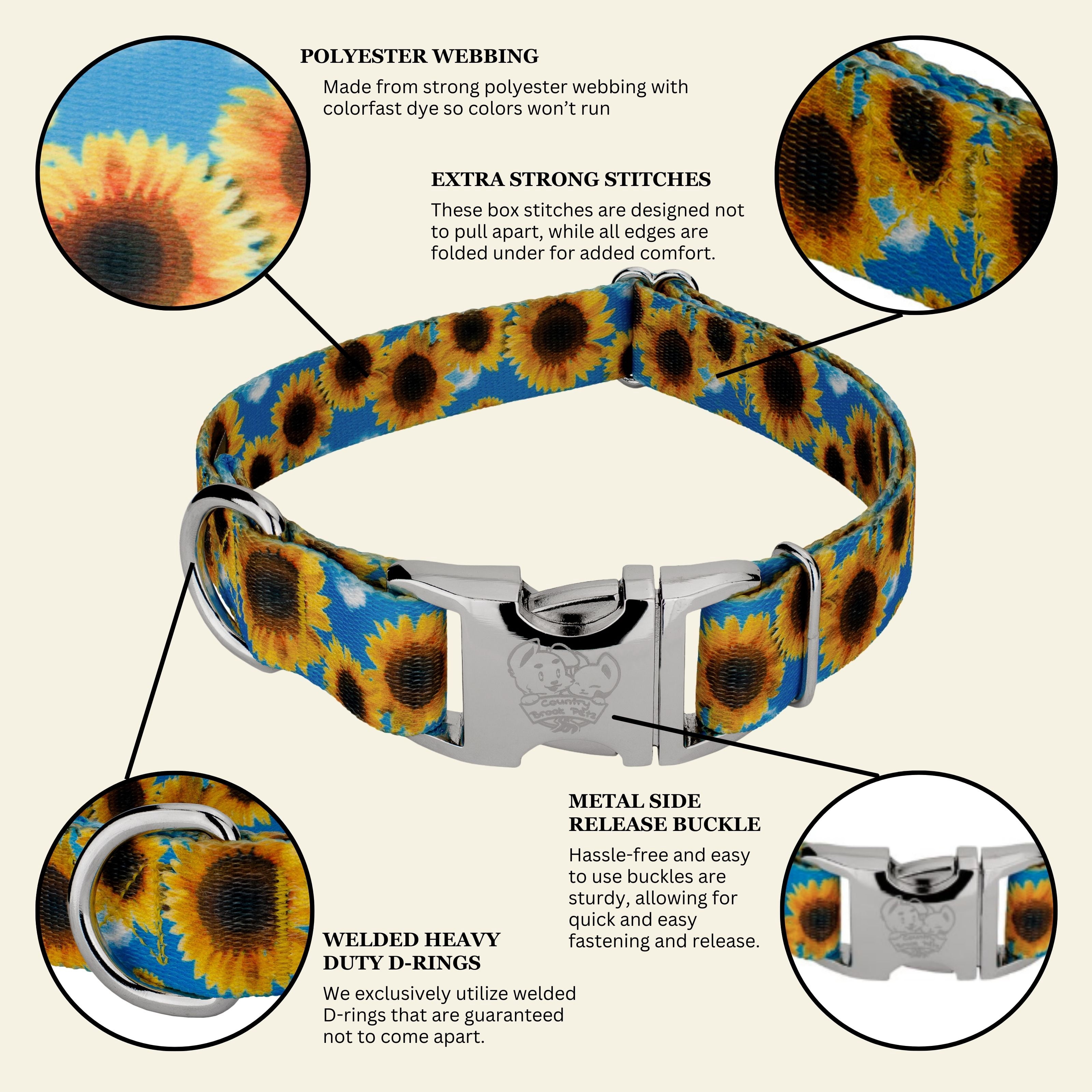 Country Brook Petz® Premium Sunflowers Dog Collar, Extra Large