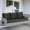 thumbnail image 2 of DEXTRUS 3-Seat Outdoor Patio Swing Chair Bench Removable Cushion for Garden Pool, Beige Grey, 2 of 6