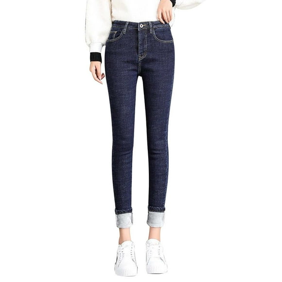 HBFAGFB Skinny Jeans for Women Casual High Waist Slim Fit Denim Pants Versatile Trousers Blue Size 27