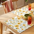 thumbnail image 4 of Placemat Set of 4 Watercolor Flower Placemats for Dining Table Spring Yellow Flower Washable Table Mats for Kitchen and Party Decor Indoor & Outdoor Use, 4 of 8