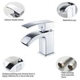 thumbnail image 4 of Grifo para lavabo de baño en cascada, mezclador para lavabo, monomando cromado + desagüe, 4 of 5