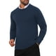 thumbnail image 4 of SUÉTER DE PULLOVER DE PUNTO SUAVE DE MANGA LARGA DE CUELLO REDONDO CLÁSICO PARA HOMBRES EN COLOR AZUL MARINO, 4 of 6