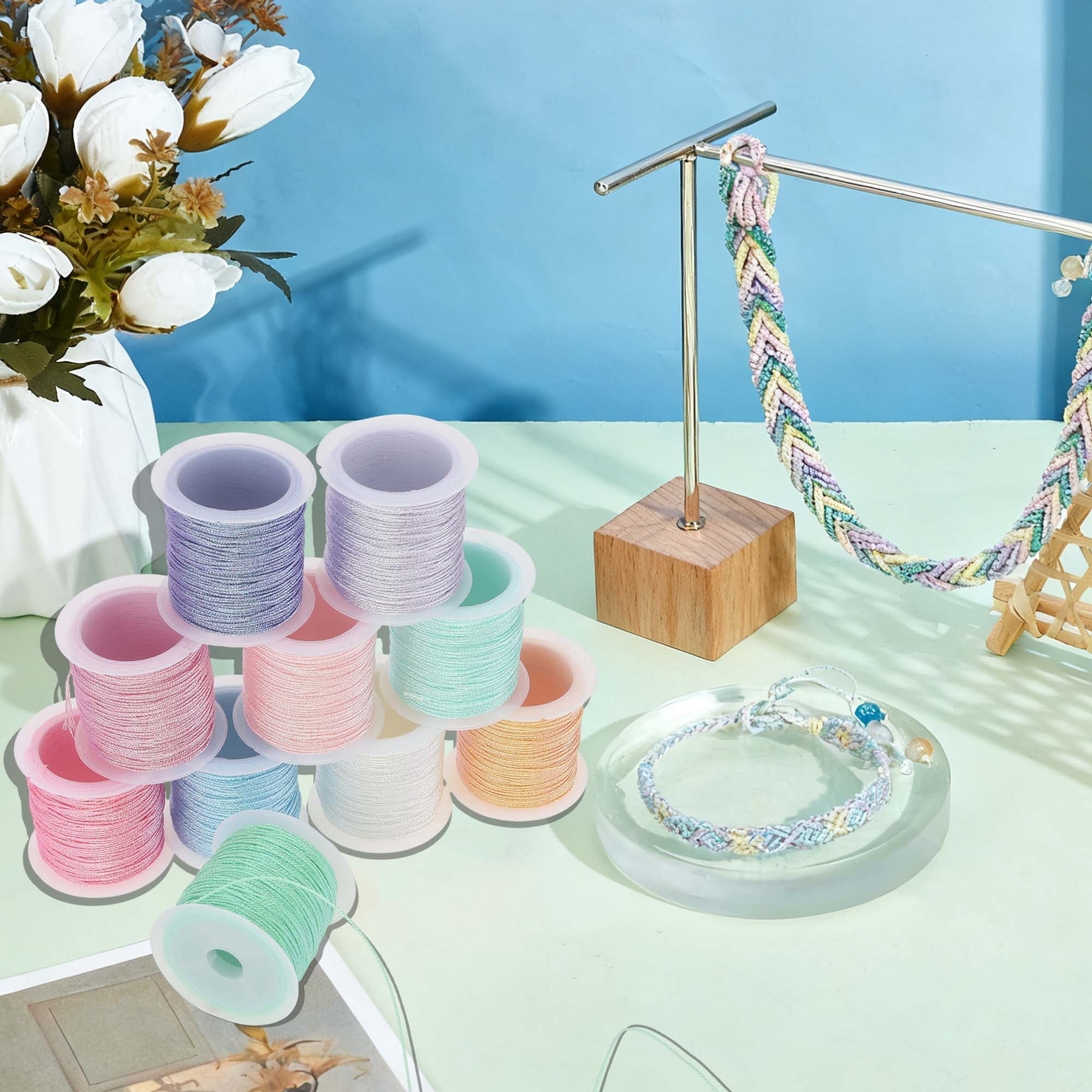 Unique Bargains Shiny String for Sewing Crafts Yellow