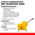 thumbnail image 2 of Cubeta De Carrito Con Exprimidor Y Separador Agua Sucia 20 L Sablón 8203AM, 2 of 8