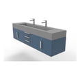 thumbnail image 4 of Castello USA Nile 72" Blue Wood Floating Vanity with Gray Top and Chrome Trim, 4 of 11