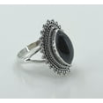 thumbnail image 5 of Black Onyx Marquise Sterling Silver Handmade Statement Women Ring, Black Gemstone Jewelry Size 11.0, 5 of 8