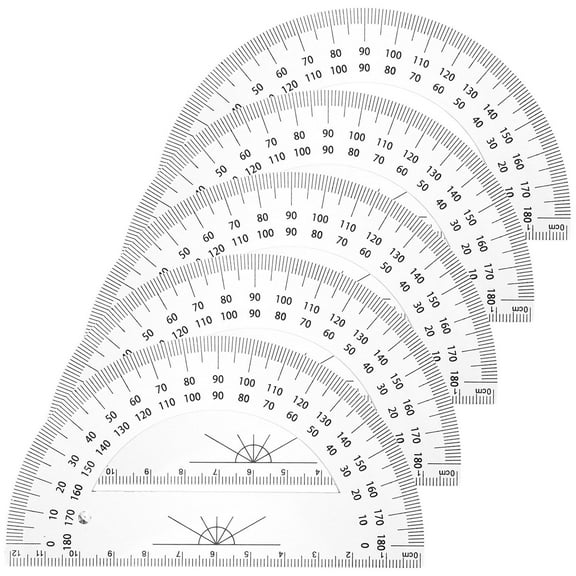 WHAMVOX 5pcs Plastic Protractor 180 Degrees for Measuring Use Multi Color Lightweight and Durable