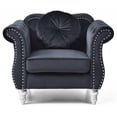 thumbnail image 6 of Home Square 2-Piece Furniture Set with Sofa Chaise and Chair in Black, 6 of 11