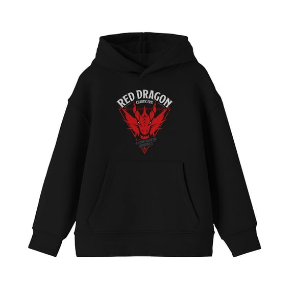 Dungeons & Dragons Red Dragon Chaotic Evil Boy's Black Sweatshirt-Medium