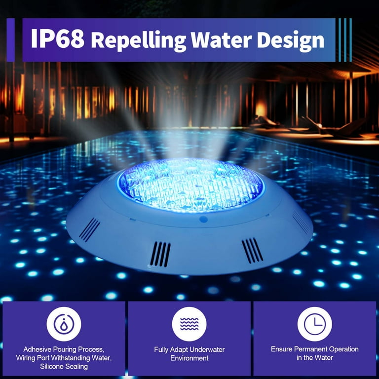 YIYIBYUS 45W RGB Pool Lights, 7 Color LED Swimming Pool Lights