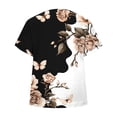 thumbnail image 5 of YUGYXL Womens Summer Tops Casual Short Sleeve Shirts Plus Size Oversized Trendy Boho Floral Graphic Tee Black Tops L, 5 of 6