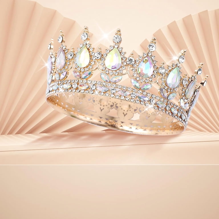 Crown for Women, KC Gold Rhinestone Queen Crown, Elegant Tiara for