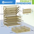 4-Tier Paper Organizer + 3-Pocket File Holder + Drawer + Pen Holders ...