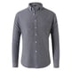 thumbnail image 1 of Blusa y camisa de manga larga con cuello alto para hombre, informal, con botones, de poliéster, de color liso y manga larga., 1 of 2