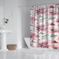 thumbnail image 4 of Ensemble de Rideaux de Douche avec Fermeture à Pression, Fleurs Rouges et Grises (5) Rideaux de Douche Réutilisables, Motif Polyester, 72x72 Pouces, 4 of 4