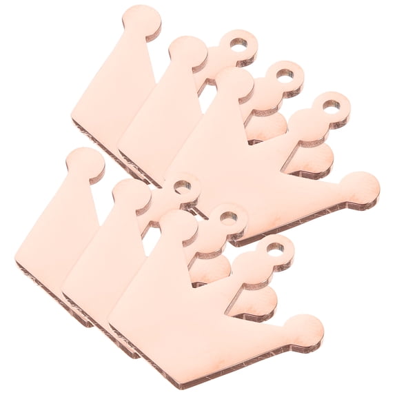 OFFIGAM 6Pcs Rose Gold Dog Name Tags Metal Blanks Sturdy and Scratch Resistant Charms