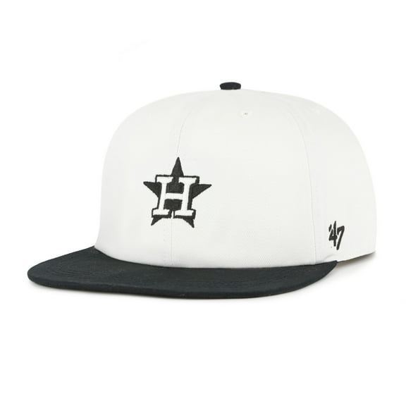 Men's '47 White/Black Houston Astros Foundation Captain Snapback Hat