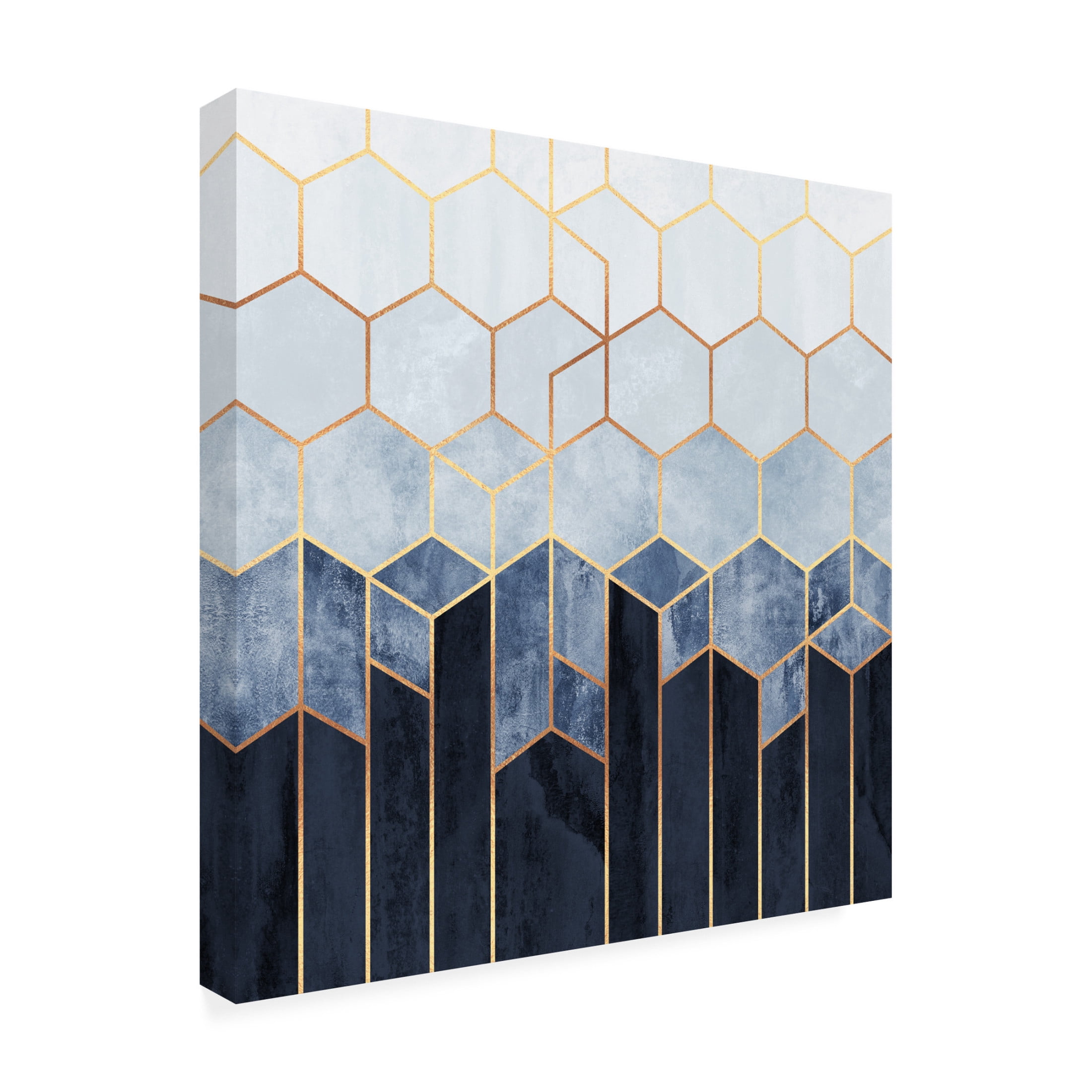 Trademark Fine Art Elisabeth Fredriksson  Soft Blue Hexagons Canvas Wall Art