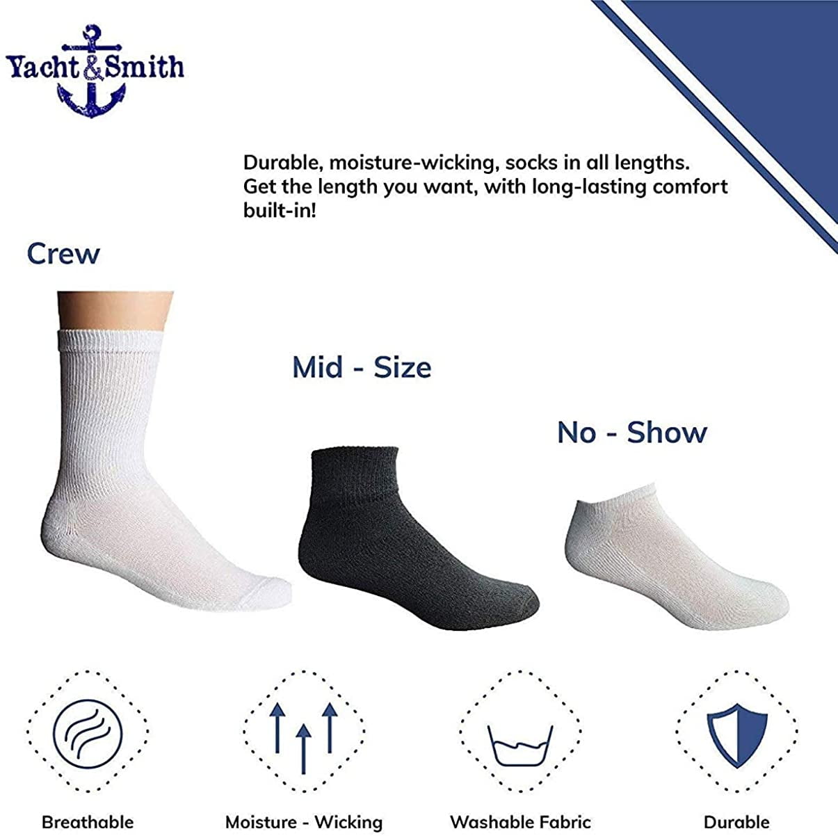 120 Pairs Of Yacht & Smith Bulk Womens Ankle Socks Low Cut Ankle Socks Size 9-11 (White)